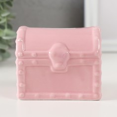Копилка Розовый сундучок 9735438, 9,2 х 6,5 х 8 см No Brand