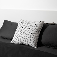 Чехол на подушку Swed House Lila белый черный,50х50 см