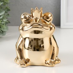 Копилка Золотая лягушка в короне 9735376, 12х10,5х15 см No Brand