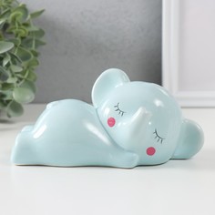 Копилка Спящий голубой слоненок 9735370, 16х8х7,5 см No Brand