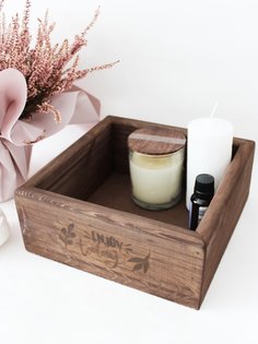 Ящик из натурального дерева окрашенный с гравировкой ENJOY today Симфония