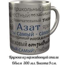 Кружка с именем AV Podarki комплименты Азат ты самый самый