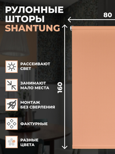 Рулонные шторы FRANC GARDINER Shantung 80х160 см на окно персиковый