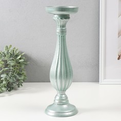 Подсвечник Фердинанд, 10180431, дерево, мятный с патиной, 11х11х33,5 см No Brand