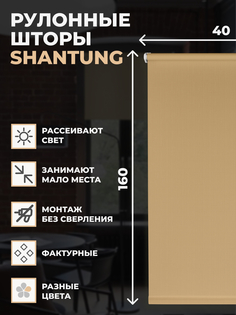 Рулонные шторы FRANC GARDINER Shantung 40х160 см на окно бежевый