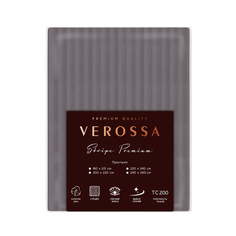 Простыня Verossa Stripe На Резинке 200х200 Gray, страйп сатин, 747009
