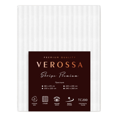 Простыня Verossa Stripe 240х260 Royal белая, страйп-сатин, хлопок 100%, 781335