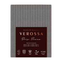 Простыня Verossa Stripe На Резинке 160х200 борт 30 см Gray 784499