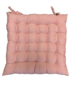 Подушка на стул Fox House розовая, квадратная, с завязками, стеганая, 38Х38