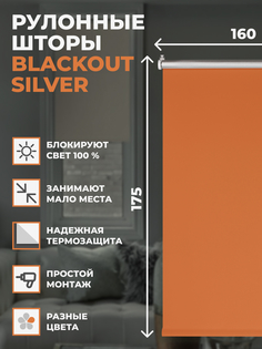 Штора рулонная FRANC GARDINER блэкаут Silver 160х175 см на окно оранжевый