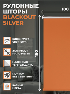 Штора рулонная FRANC GARDINER блэкаут Silver 100х160 см на окно оранжевый