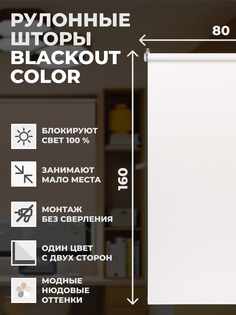 Рулонные шторы FRANC GARDINER блэкаут Color 80х160 см на окно белый