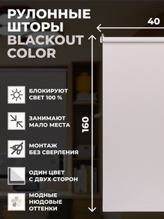 Рулонные шторы блэкаут FRANC GARDINER Color 40х160 см на окно светло-серый