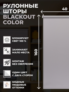 Рулонные шторы блэкаут FRANC GARDINER Color 40х160 см на окно серый