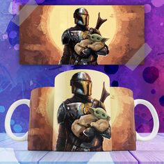 Кружка с принтом Мандалорец The Mandalorian Йода No Brand