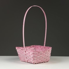 Корзина плетеная, 21,6 х 21,6 х 1038 см, розовая No Brand