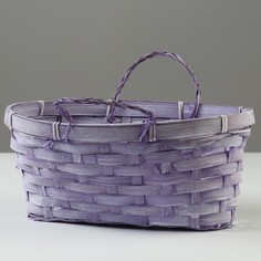 Корзина плетеная, D26 х 13 х 11 см, фиолетовая No Brand