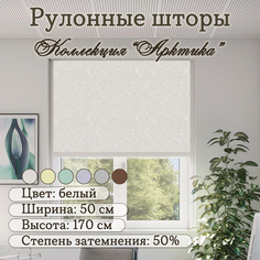 Рулонные шторы Колорит Эль Айс Арктика, 50х170 см, белый