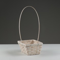 Корзина плетеная, D19 X 14,5 х 937 см, белая, бамбук No Brand