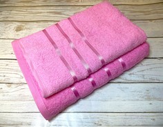 Полотенце махровое Safia Home ORION, комплект 50х70х130, темно-розовый