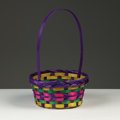 Корзина плетеная, D19 х 1032 см, разноцветная, бамбук No Brand