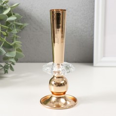 Подсвечник 10182532, Эллея, d=2,5 см, 6х6х15 см, золото No Brand