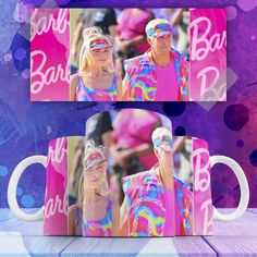 Кружка с принтом барби barbie марго робби и райан гослинг 330 мл No Brand