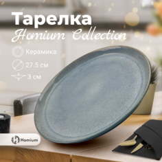 Тарелка сервировочная для закусок и вторых блюд ZDK Collection, голубой, 27.5см