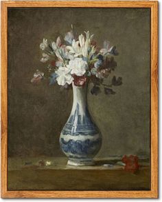 Картина интерьерная на холсте SkaySketchS, Ваза с цветами, 1750, CAN68, 40х30х2