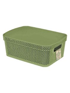 Корзина для хранения Keeplex Green Republic с крышкой 11л 38х27х14,3см полынь