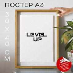 Постер Level Up А3 DSP150х40, рамка А3 No Brand
