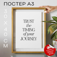 Постер Trust the Timing А3 DSP186223 30х40, рамка А3 No Brand