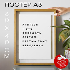Постер про образование PS080 30х40, рамка А3 No Brand