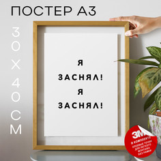 Плакат с надписью Мемы Я заснял! Я заснял! PS1058 30х40, рамка А3 No Brand