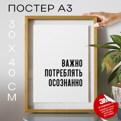 Постер интерьерный про природу PS571 30х40, рамка А3 No Brand