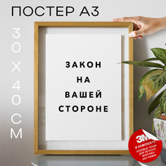 Постер с надписью для юристов PS825 30х40, рамка А3 No Brand
