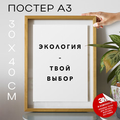 Постер для дома про природу и экологию PS933 30х40, рамка А3 No Brand