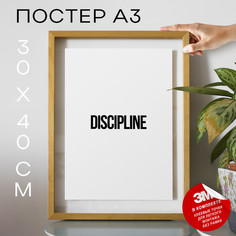 Плакат Дисциплина А3 TP2079 30х40, рамка А3 No Brand