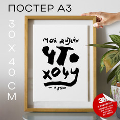 Постер интерьерный Мой дизайн что хочу то и делаю TP2086 30х40, рамка А3 No Brand