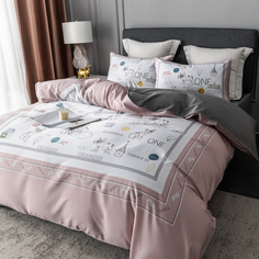 Комплект постельного белья VIVA - HOME TEXTILE на резинке Евро 180х200х30