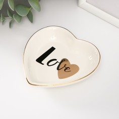 Сувенир-подставка под кольца Сердце Любовь, 10,5х10х2 см No Brand