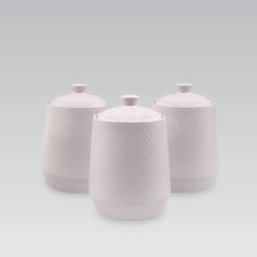 Набор емкостей Maestro MR-20002-03CS керамика для чая кофе сахара White, 3шт в комплекте