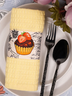 Полотенце для кухни вафельное Safia Home Cake - Желтый Размер 40x60