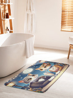 Коврик для ванной туалета JoyArty Кошачья романтика, bath_429885_60x100