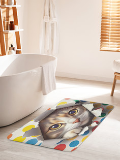 Коврик для ванной туалета JoyArty Кошачий подарок, bath_429904_60x100