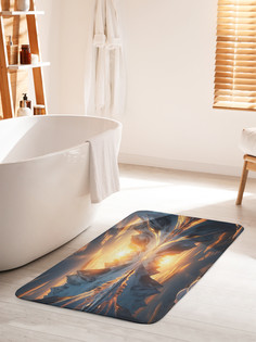 Коврик для ванной туалета JoyArty Закат на озере, bath_sd1043_60x100