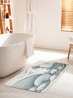 Коврик для ванной туалета JoyArty Маяк в ракушках, bath_sd1106_60x100