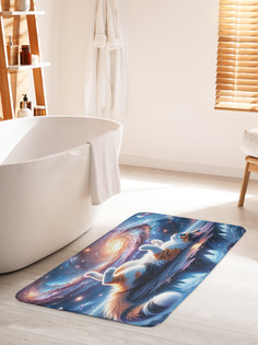 Коврик для ванной туалета JoyArty Космос котик, bath_sd1421_60x100