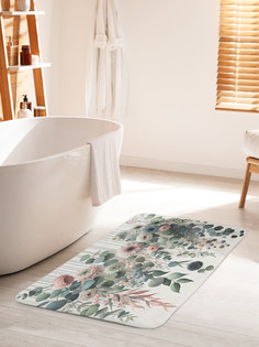 Коврик для ванной туалета JoyArty Нежные цветы и эвкалипт, bath_sd1437_60x100