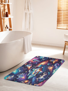 Коврик для ванной туалета JoyArty Космические коты, bath_sd1425_60x100